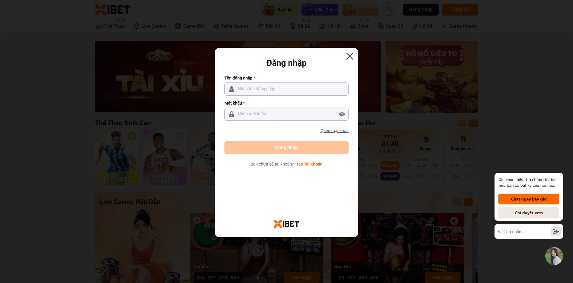 Biểu mẫu đăng nhập XIBET Biểu mẫu đăng nhập XIBET
